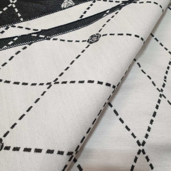 Black White Camellia Flower Design Scarf Fashion Shawl Women Wrap Accessory Gift - Picture 6 of 7